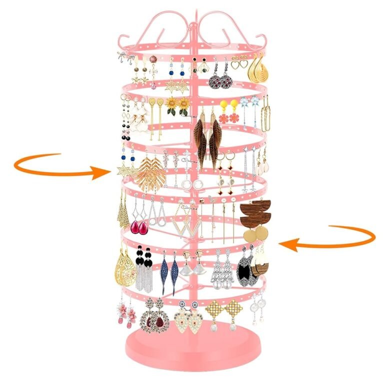 6 Tiers Rotating Earring Holder Organizer Stand,264 Holes Stud Earring Organizers and Storage，Jewelry Organizers and Storage,Earring Tree Organizer for Women